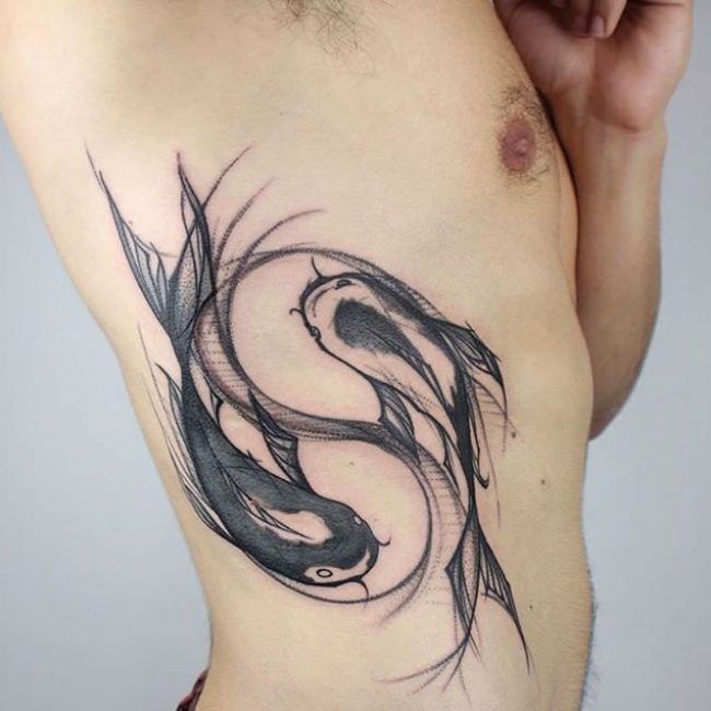Tatuajes de yin yang para hombres